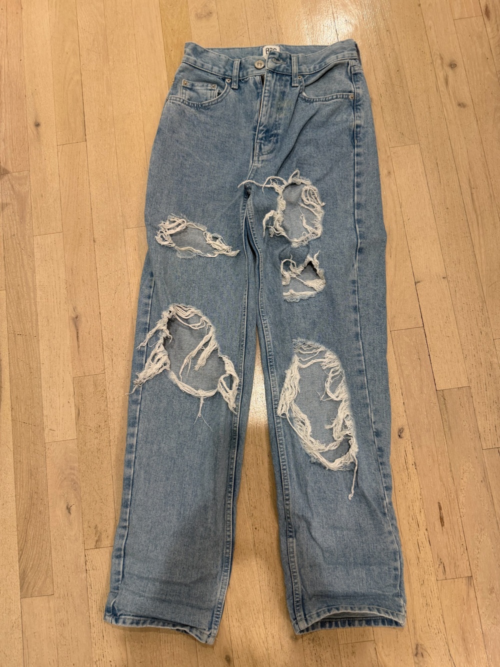 BDG Light Blue Distressed Straight-Leg Jeans
